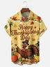 Moisture-Wicking Thanksgiving Turkey Chest Pocket Hawaiian Shirt