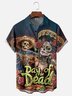Moisture-wicking Day Of The Dead Skeleton Guitar Chest Pocket Casual Shirt