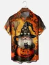 Moisture-Wicking Halloween Pumpkin Gnome Chest Pocket Hawaiian Shirt