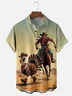 Moisture-wicking Thanksgiving Turkey Cowboy Chest Pocket Casual Shirt