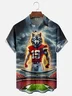 Moisture-wicking Wolf Football Sports Chest Pocket Casual Shirt