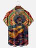 Moisture-wicking Day Of The Dead Guitar Chest Pocket Casual Shirt