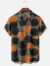 Moisture-wicking Halloween Pumpkin Cat Chest Pocket Casual Shirt
