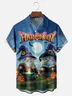 Moisture-wicking Halloween Gnome Pumpkin Chest Pocket Casual Shirt