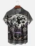 Moisture-Wicking Halloween Witch Midget Rock Guitar Chest Pocket Hawaiian Shirt