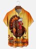 Moisture-wicking Thanksgiving Turkey Gobble Wobble Chest Pocket Casual Shirt