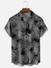 Moisture-Wicking Halloween Gradient Spider Web Bat Chest Pocket Hawaiian Shirt