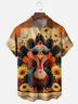 Moisture-wicking Thanksgiving Turkey Gobble Wobble Chest Pocket Casual Shirt