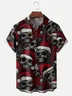 Moisture-Wicking Christmas Skull Hat Chest Pocket Hawaiian Shirt