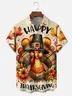 Moisture-wicking Thanksgiving Turkey Gobble Wobble Chest Pocket Casual Shirt