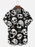 Moisture-Wicking Halloween Skull Chest Pocket Hawaiian Shirt