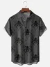 Moisture-Wicking Halloween Gradient Spider Chest Pocket Hawaiian Shirt