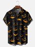 Moisture-Wicking Halloween Gradient Abstract Pumpkin Chest Pocket Hawaiian Shirt