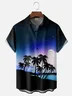 Moisture-wicking Palm Tree Chest Pocket Hawaiian Shirt