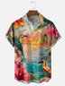 Moisture-wicking Toucan Beach Floral Chest Pocket Hawaiian Shirt