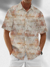 Moisture-Wicking Gradient Geometric Chest Pocket Hawaiian Shirt