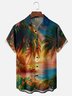 Moisture-wicking Palm Tree Chest Pocket Hawaiian Shirt