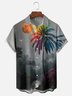 Moisture-wicking Art Beach Coconut Tree Art Chest Pocket Hawaiian Shirt