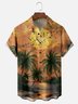 Moisture-wicking Palm Tree Chest Pocket Hawaiian Shirt