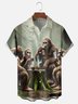 Moisture-wicking Forest Bigfoot Coffee Chest Pocket Casual Shirt