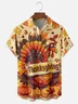 Moisture-wicking Thanksgiving Turkey Chest Pocket Casual Shirt