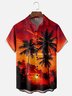 Moisture-wicking Palm Tree Chest Pocket Hawaiian Shirt
