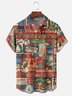 Moisture-wicking Christmas Santa Claus Christmas Tree Funny Retro Chest Pocket Casual Shirt