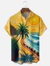 Moisture-wicking Palm Tree Chest Pocket Hawaiian Shirt