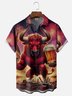 Moisture Wicking Beer Bull Chest Pocket Hawaiian Shirt