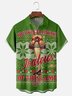 Moisture-Wicking Fair Isle Christmas Thigh Lights Snowflake Chest Pocket Hawaiian Shirt