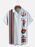 Moisture-Wicking Christmas Star Robot Chest Pocket  Bowling Shirt