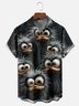 Moisture Wicking Funny Monster Duck Breast Pocket Hawaiian Shirt