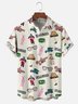 Moisture-Wicking Christmas Holiday Thigh Light Lettering Chest Pocket Hawaiian Shirt