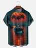 Moisture-wicking Coconut Tree Yacht Chest Pocket Hawaiian Shirt