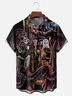 Moisture Wicking Halloween Spooky Pumpkin Monster Chest Pocket Hawaiian Shirt