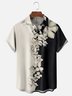 Moisture Wicking Contrast Floral Chest Pocket Hawaiian Shirt