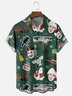 Moisture-Wicking Christmas Holiday Santa Lights Elk Chest Pocket Hawaiian Shirt