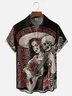 Moisture-wicking Day Of The Dead Skeleton Guitar Music Chest Pocket Casual Shirt