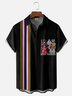 Moisture-Wicking Christmas Star Robot Geometric Chest Pocket Bowling Shirt