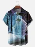 Moisture-Wicking Halloween Ghost Chest Pocket Hawaiian Shirt