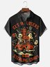 Hardaddy x Eduely Moisture-wicking Fun Halloween Ghost Pumpkin Skull Chest Pocket Casual Shirt