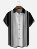 Moisture Wicking Ombre Stripe Chest Pocket Bowling Shirt