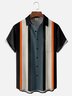 Moisture-wicking Striped Chest Pocket Bowling Shirt