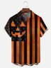 Moisture-wicking Halloween Pumpkin American Flag Funny Chest Pocket Casual Shirt