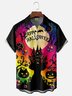 Moisture Wicking Halloween Happy Chest Pocket Hawaiian Shirt