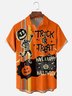 Moisture Wicking Halloween Pumpkin Ghost Chest Pocket Hawaiian Shirt
