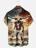Moisture-wicking American Football Texas Art Longhorns Chest Pocket Casual Shirt