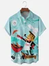 Moisture-wicking Cartoon Chest Pocket Casual Shirt
