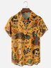 Moisture-wicking Vintage Skull Tattoo Art Halloween Chest Pocket Casual Shirt