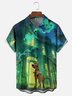Moisture-wicking Halloween Castle Dalmatian Chest Pocket Casual Shirt